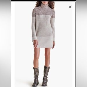 Steve Madden Meghan Colorblock Long Sleeve Turtleneck Sweater Dress size medium